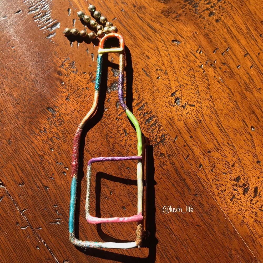 New Year Champagne Pin